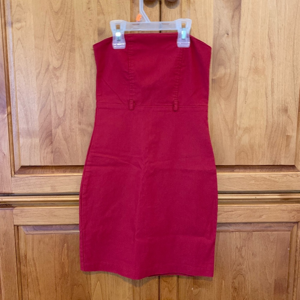 red tube top dress size XS